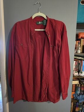 Hunt Club Men's Crimson Button-Front Shirt Jacket